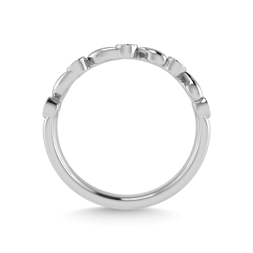 10K White Gold Diamond 1/10 Ct.Tw. Stackable Band