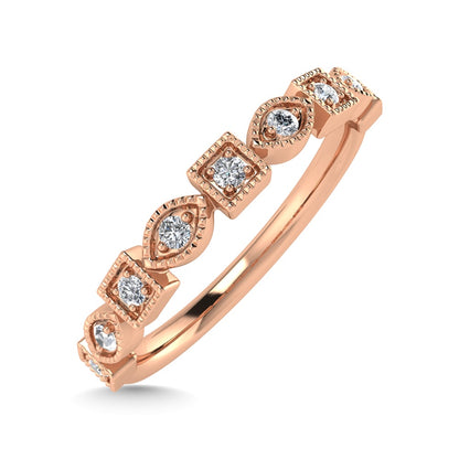 10K Rose Gold Diamond 1/10 Ct.Tw. Stackable Band