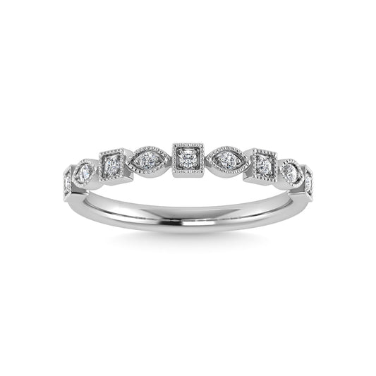 10K White Gold Diamond 1/10 Ct.Tw. Stackable Band