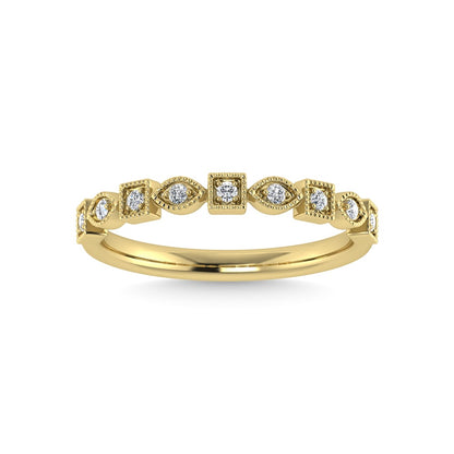 10K Yellow Gold Diamond 1/10 Ct.Tw. Stackable Band