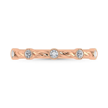 10K Rose Gold Diamond 1/10 Ct.Tw. Stackable Band