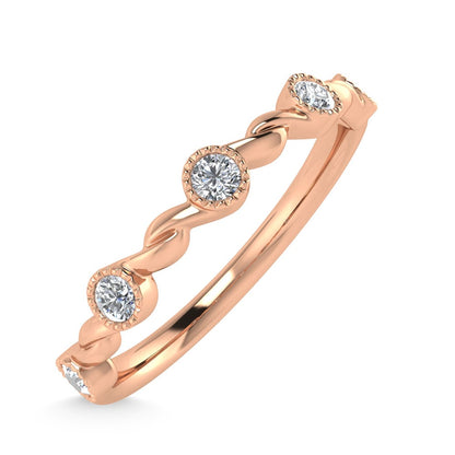 10K Rose Gold Diamond 1/10 Ct.Tw. Stackable Band
