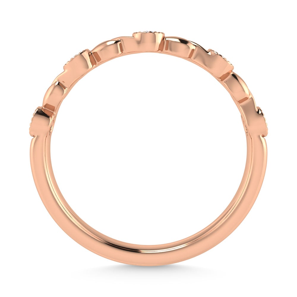 10K Rose Gold Diamond 1/10 Ct.Tw. Stackable Band