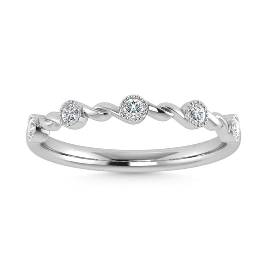10K White Gold Diamond 1/10 Ct.Tw. Stackable Band