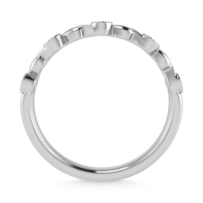 10K White Gold Diamond 1/10 Ct.Tw. Stackable Band