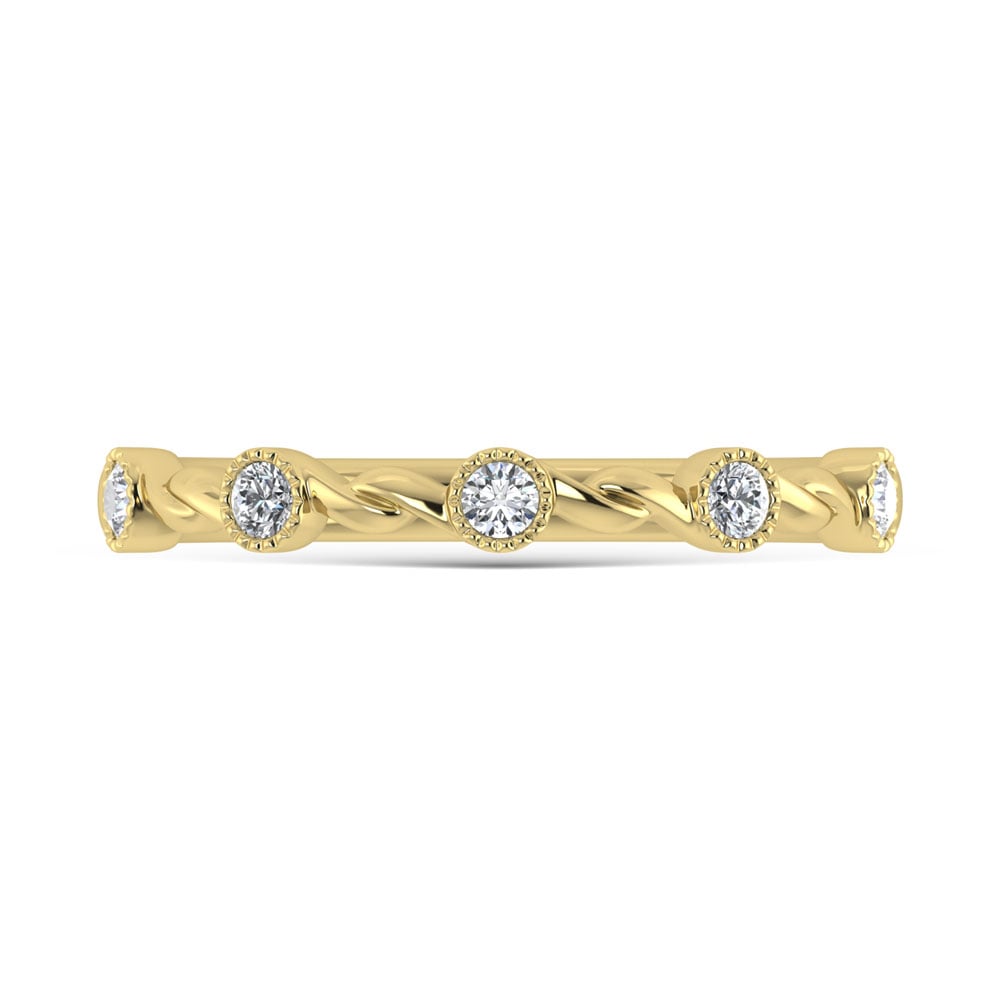 10K Yellow Gold Diamond 1/10 Ct.Tw. Stackable Band