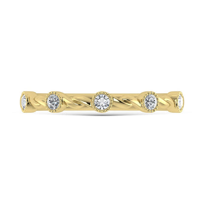 10K Yellow Gold Diamond 1/10 Ct.Tw. Stackable Band