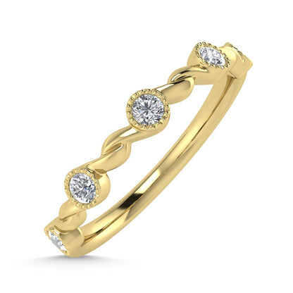 10K Yellow Gold Diamond 1/10 Ct.Tw. Stackable Band