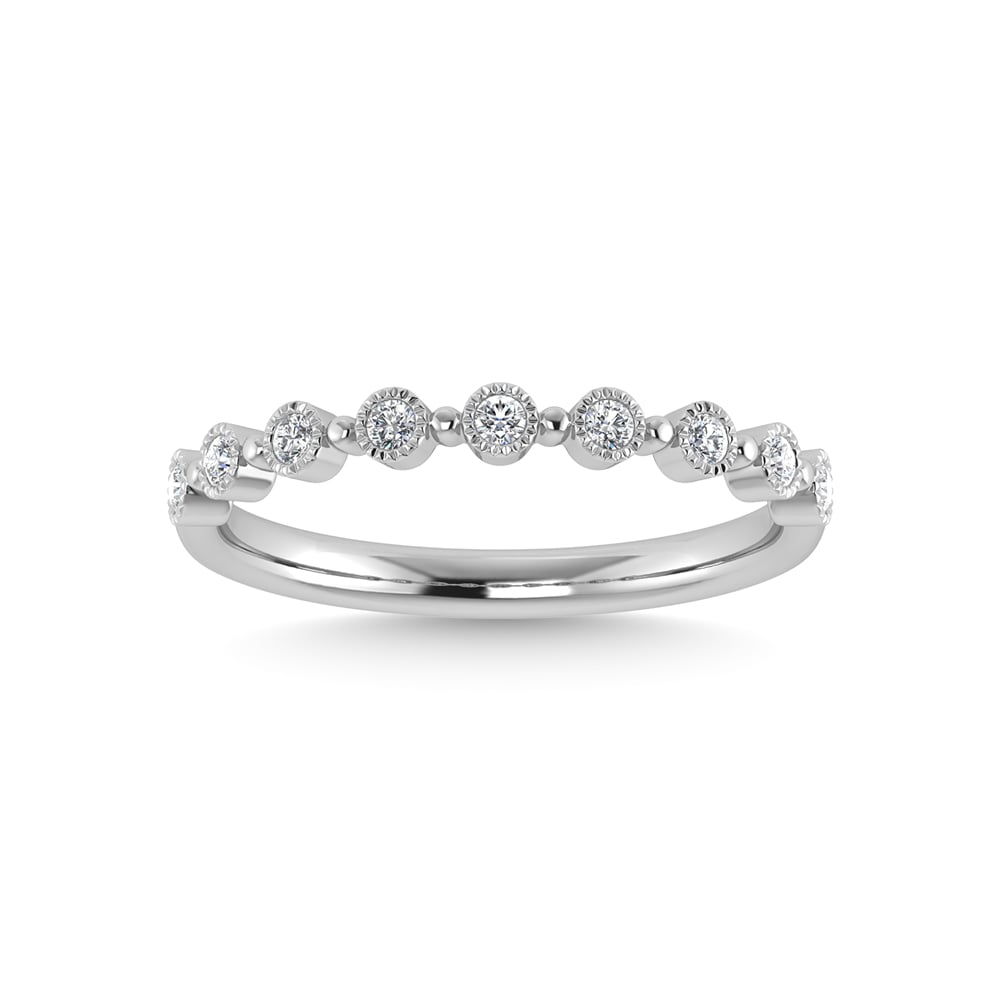 10K White Gold Diamond 1/10 Ct.Tw. Stackable Band