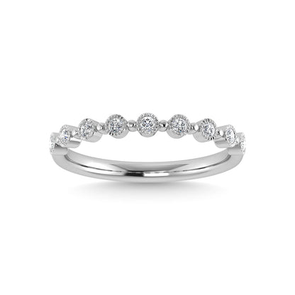 10K White Gold Diamond 1/10 Ct.Tw. Stackable Band