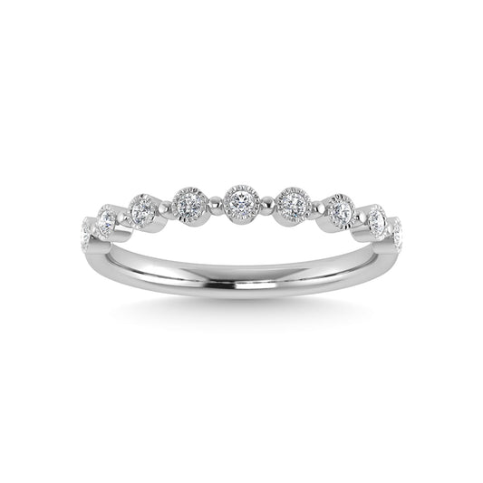 10K White Gold Diamond 1/10 Ct.Tw. Stackable Band