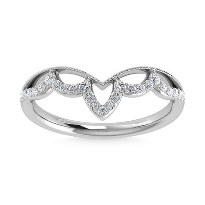 14K White Gold Diamond 1/5 Ct.Tw. Chevron Band