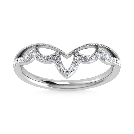 14K White Gold Diamond 1/5 Ct.Tw. Chevron Band