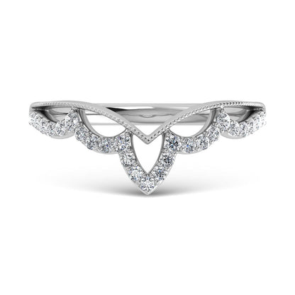14K White Gold Diamond 1/5 Ct.Tw. Chevron Band