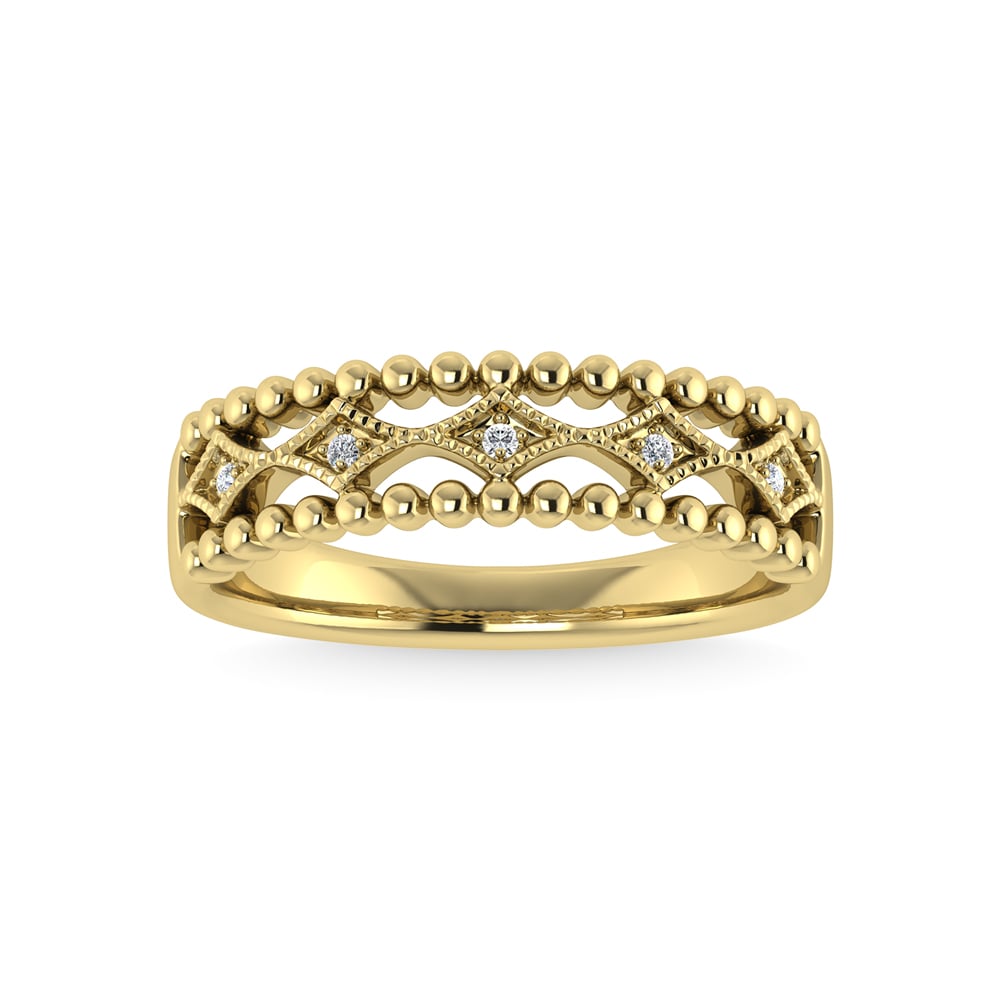 10K Yellow Gold Diamond 1/20 Ct.Tw. Fashion Band