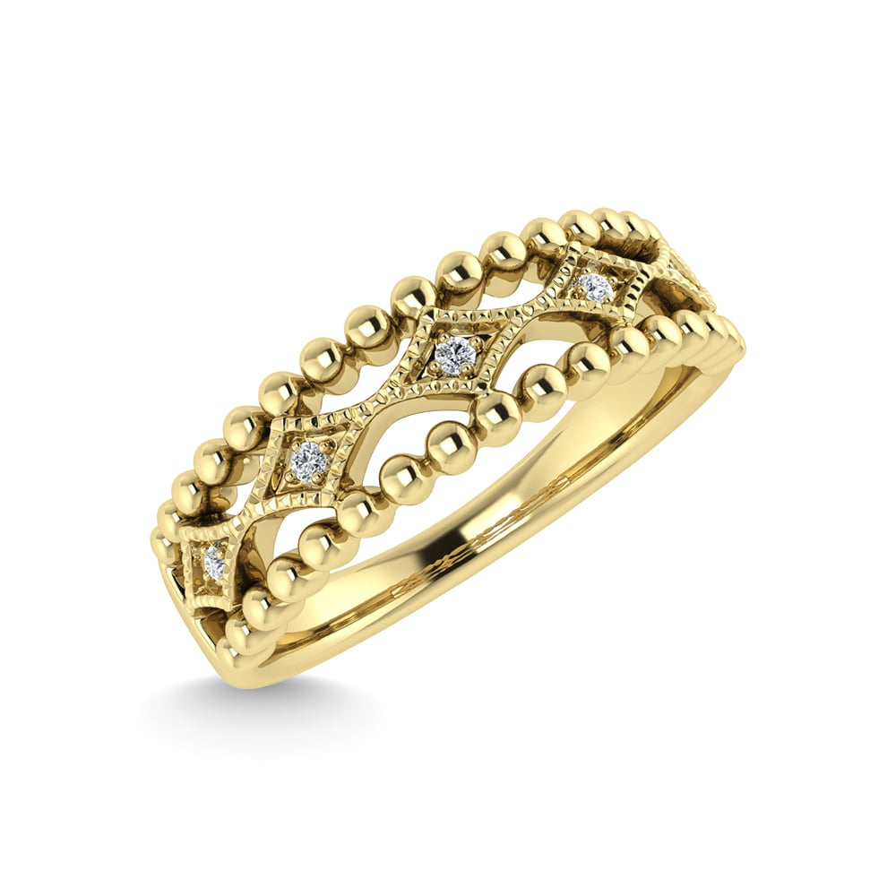 10K Yellow Gold Diamond 1/20 Ct.Tw. Fashion Band