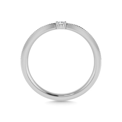 14K White Gold Diamond 1/10 Ct.Tw. Curve Band