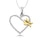 Diamond Accent Heart Pendant in Sterling Silver and 10K Yellow Gold