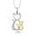 Diamond Accent Cat and Kitten Pendant in Sterling Silver and 10K Yellow Gold