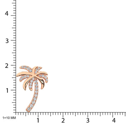 14K Rose Gold Diamond 1/4 Ct.Tw Palm Tree Pendant