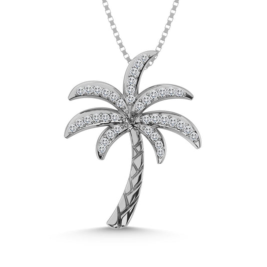 14K White Gold Diamond 1/10 Ct.Tw. Fashion Pendant