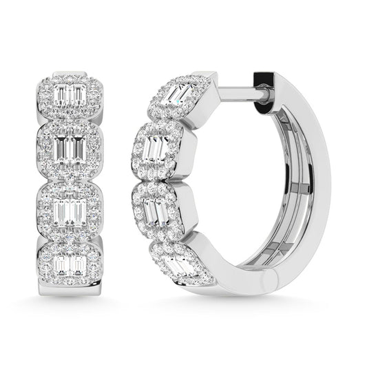 14K White Gold Diamond 1/2 Ct.Tw. Fashion Earrings