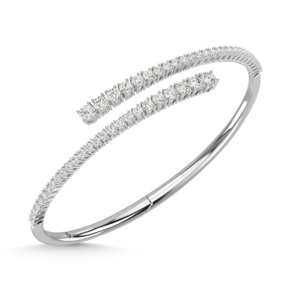 14K White Gold Diamond 2 5/8 Ct.Tw. Fashion Bangle