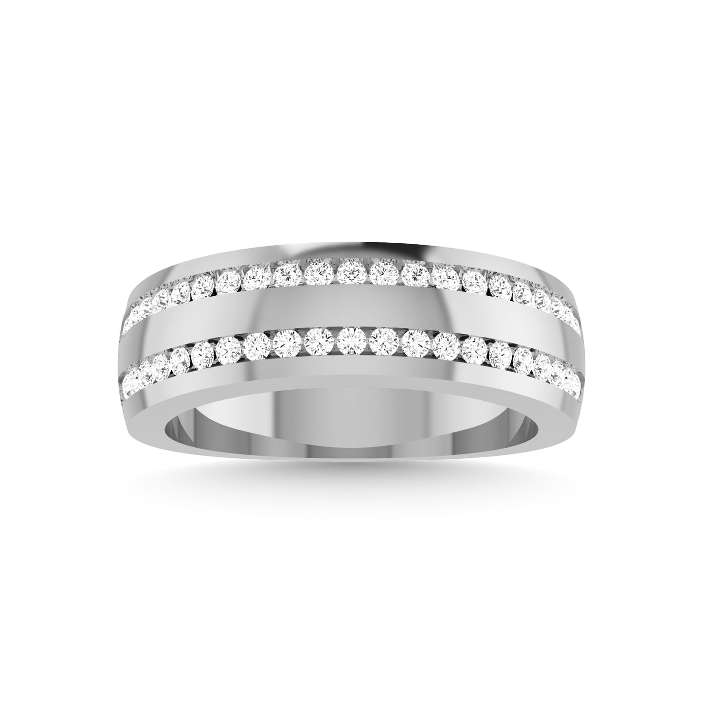 10K White Gold Diamond 1/2 Ct.Tw. Men?s Wedding Band
