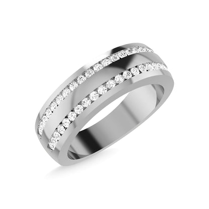 10K White Gold Diamond 1/2 Ct.Tw. Men?s Wedding Band