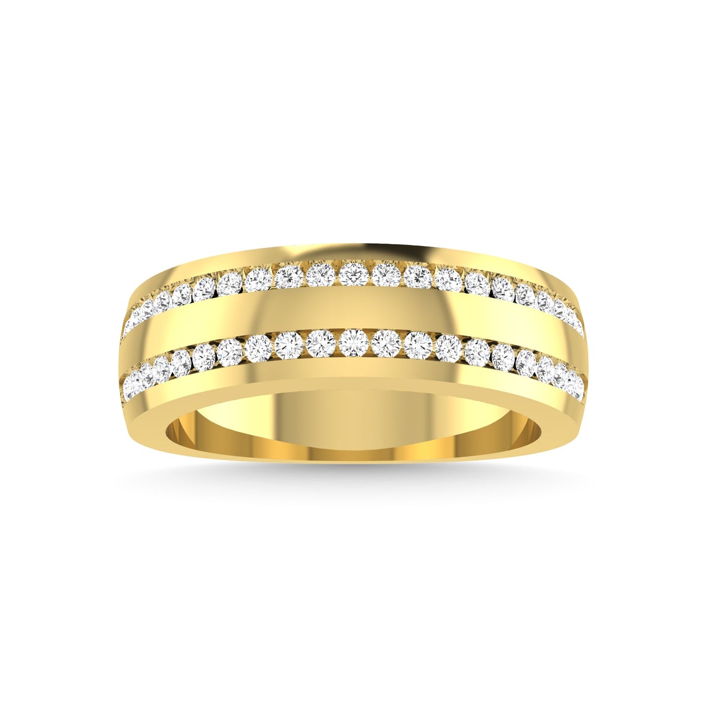10K Yellow Gold Diamond 1/2 Ct.Tw. Men?s Wedding Band