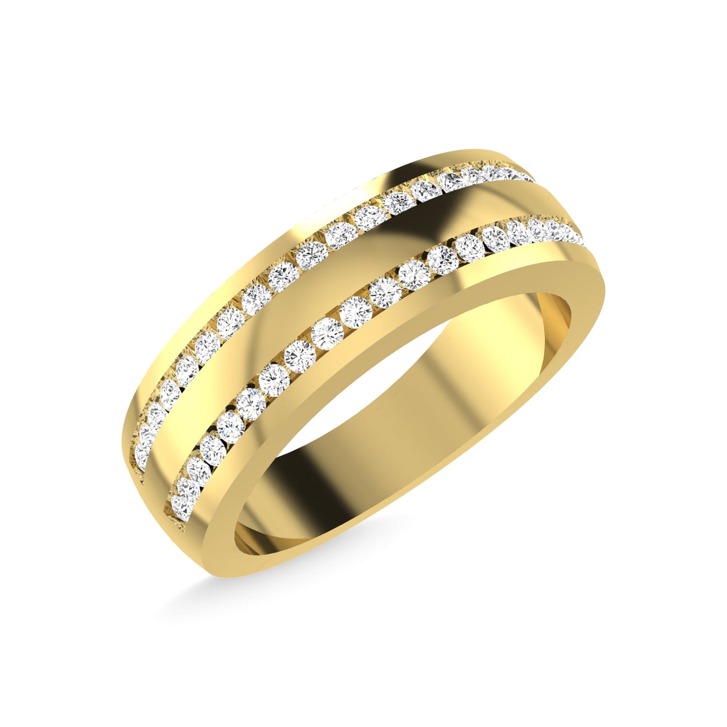 10K Yellow Gold Diamond 1/2 Ct.Tw. Men?s Wedding Band