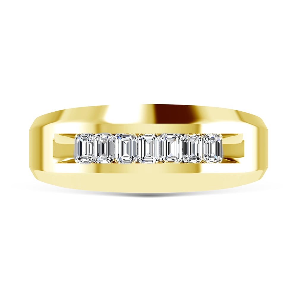 14K Yellow Gold Diamond 5/8 Ct.Tw. Men?s Wedding Band