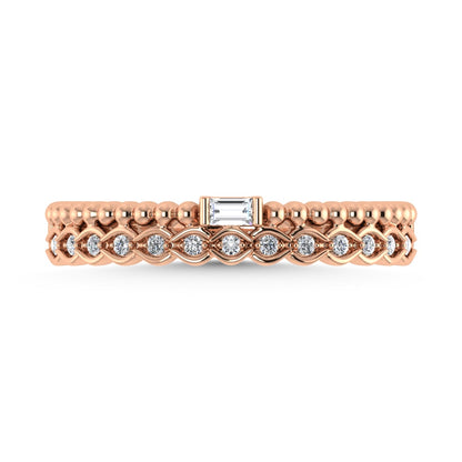 14K Rose Gold Diamond 1/10 Ct.Tw. Stackable Band
