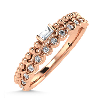 14K Rose Gold Diamond 1/10 Ct.Tw. Stackable Band