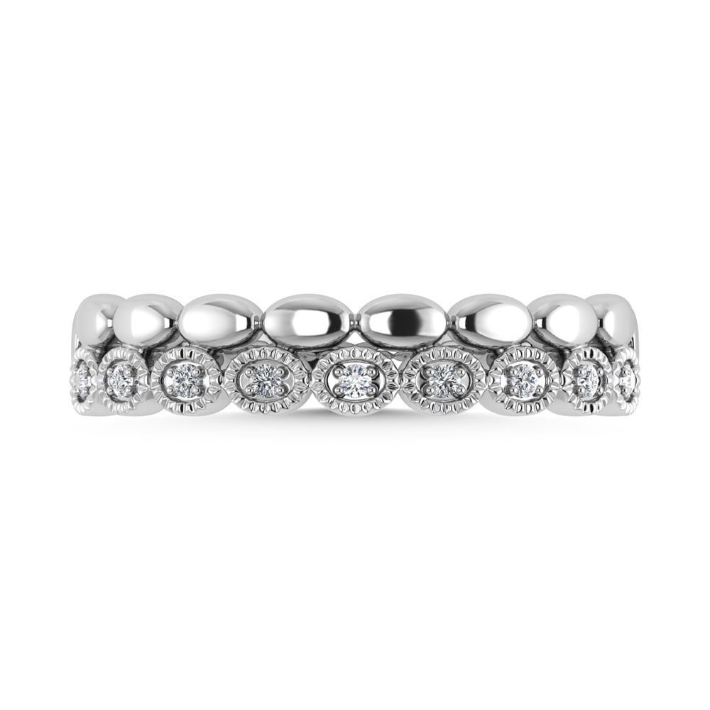 14K White Gold Diamond 1/20 Ct.Tw. Stackable Band