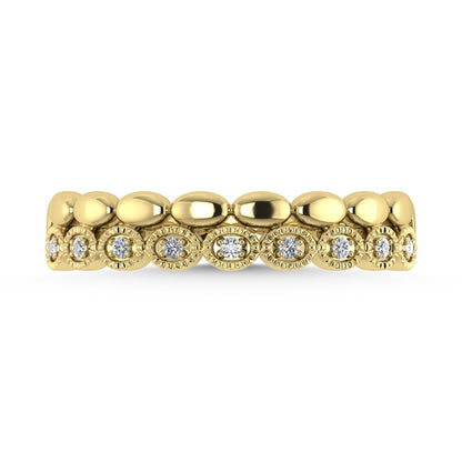 14K Yellow Gold Diamond 1/20 Ct.Tw. Stackable Band