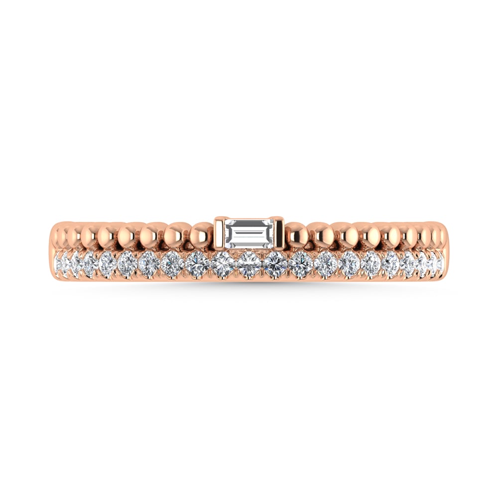 14K Rose Gold Diamond 1/6 Ct.Tw. Stackable Band