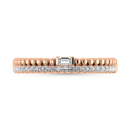 14K Rose Gold Diamond 1/6 Ct.Tw. Stackable Band
