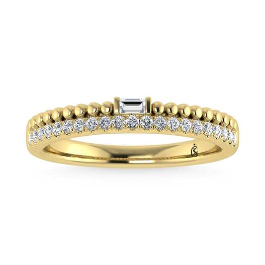 14K Yellow Gold Diamond 1/6 Ct.Tw. Stackable Band