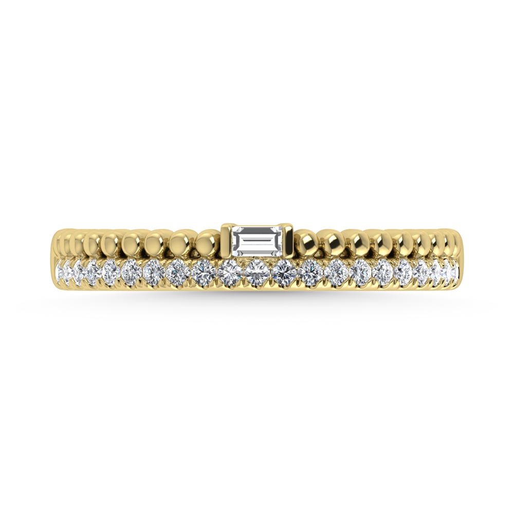 14K Yellow Gold Diamond 1/6 Ct.Tw. Stackable Band