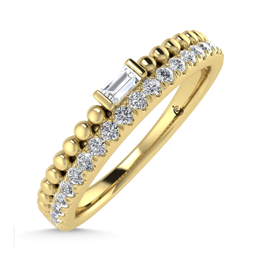 14K Yellow Gold Diamond 1/6 Ct.Tw. Stackable Band