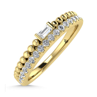 14K Yellow Gold Diamond 1/6 Ct.Tw. Stackable Band