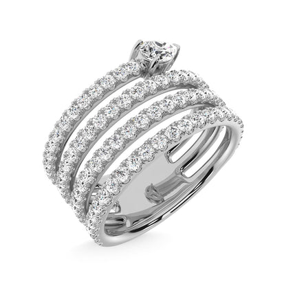 14K White Gold Diamond 1 3/8 Ct.Tw. Fashion Ring