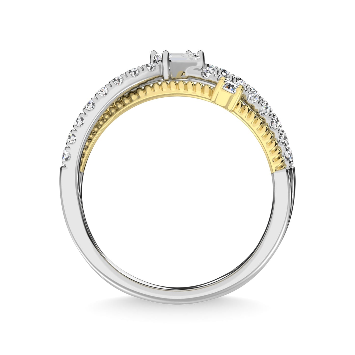 14K Two Tone Diamond 3/4 Ct.Tw. Fashion Ring