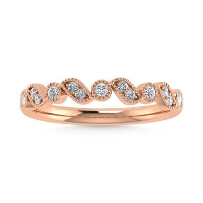 14K Rose Gold Diamond 1/8 Ct.Tw. Stackable Band