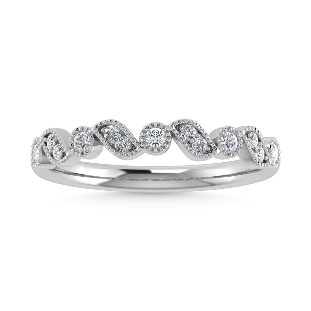 14K White Gold Diamond 1/8 Ct.Tw. Stackable Band