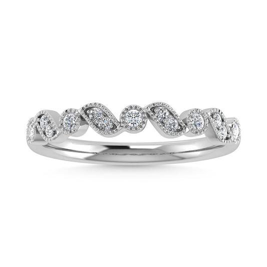 14K White Gold Diamond 1/8 Ct.Tw. Stackable Band