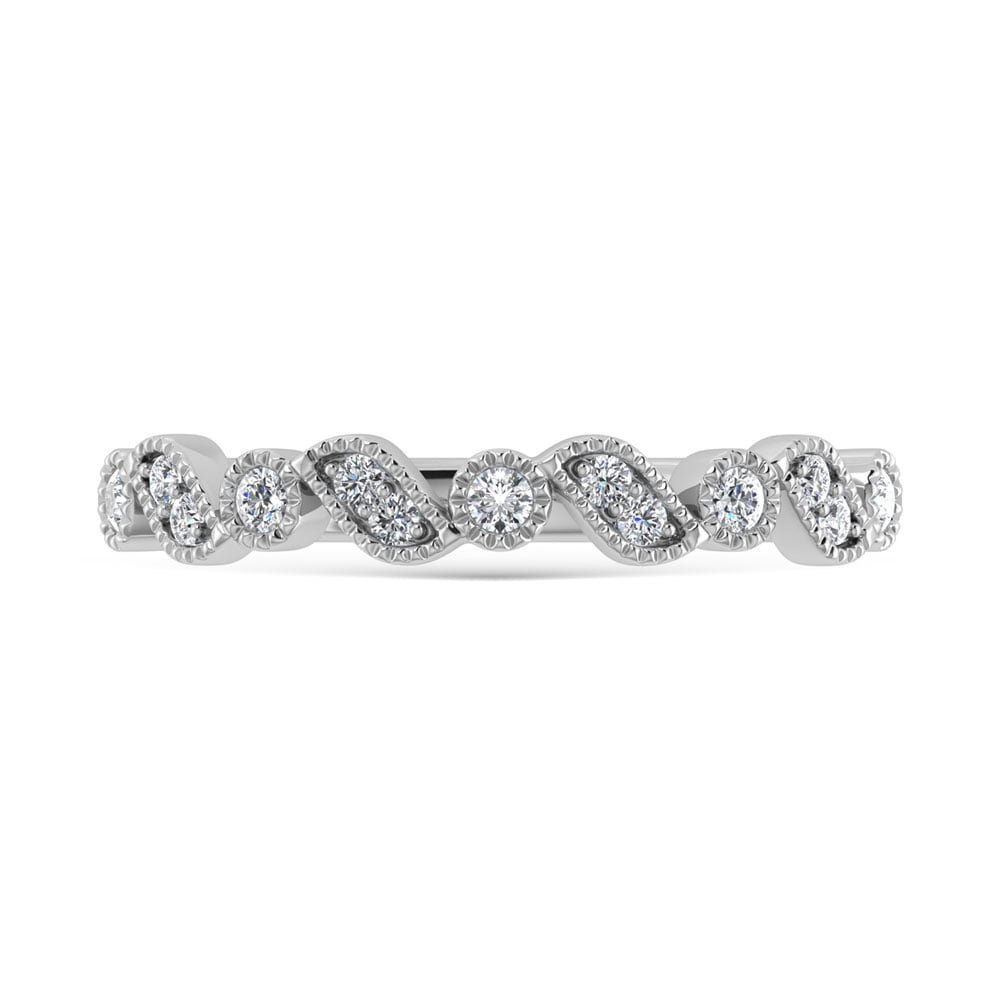 14K White Gold Diamond 1/8 Ct.Tw. Stackable Band