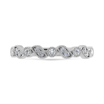 14K White Gold Diamond 1/8 Ct.Tw. Stackable Band
