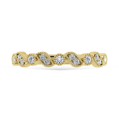14K Yellow Gold Diamond 1/8 Ct.Tw. Stackable Band